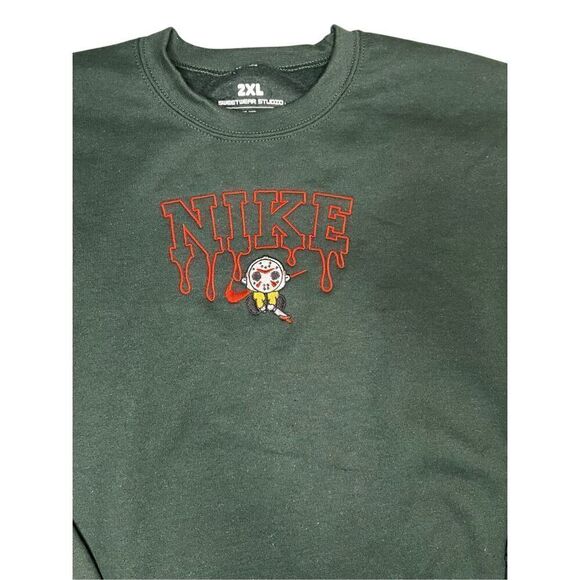 Sweetwear Studios Men’s 2XL Sweater Green Jason Graphic Crewneck NEW - Picture 3 of 5